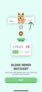 Timer-Funktion der App Donut Dog.