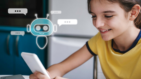 Jugendliche chattet mit KI