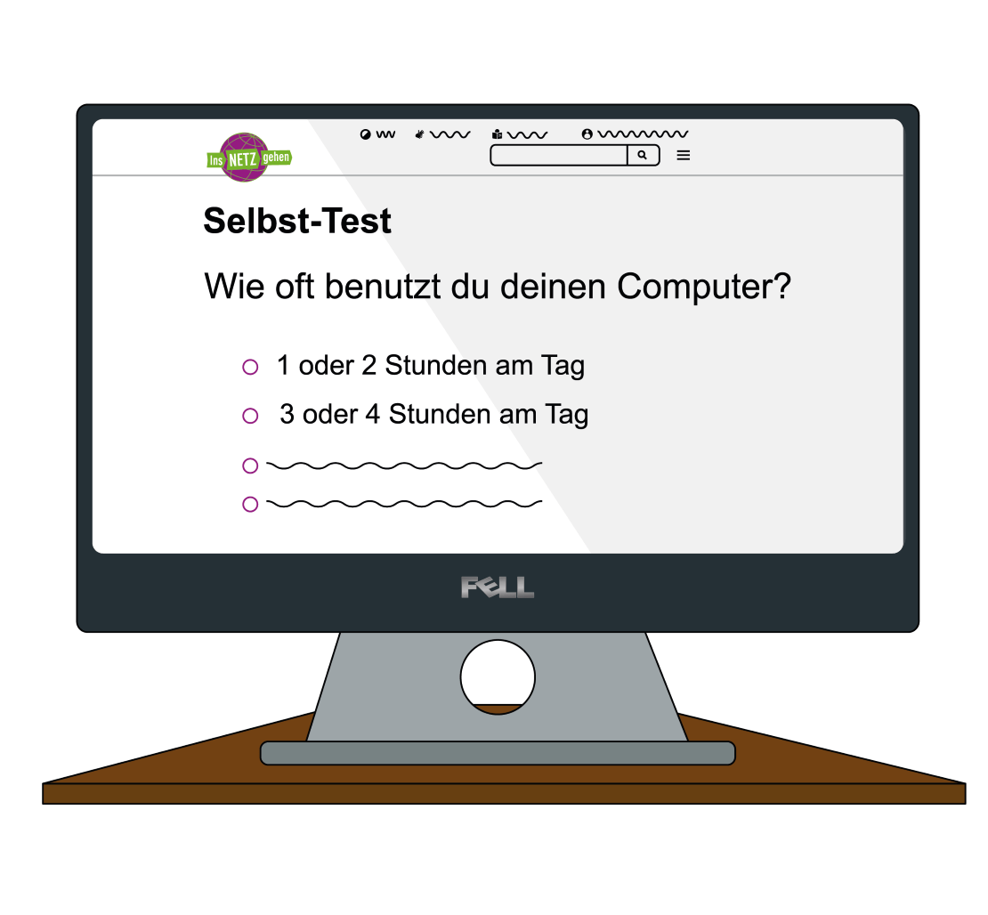 Ein Computerbildschirm zeigt den Selbsttest.